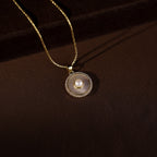 Classic Halo Pearl Pendant Set with Matching Stud Earrings