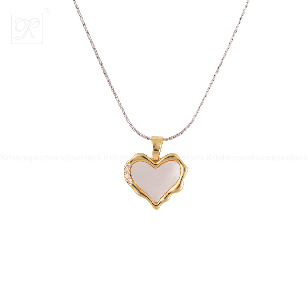 Golden Heart of Pearl Set Freshwater Pearl | Krishna Pearls and Jewellers