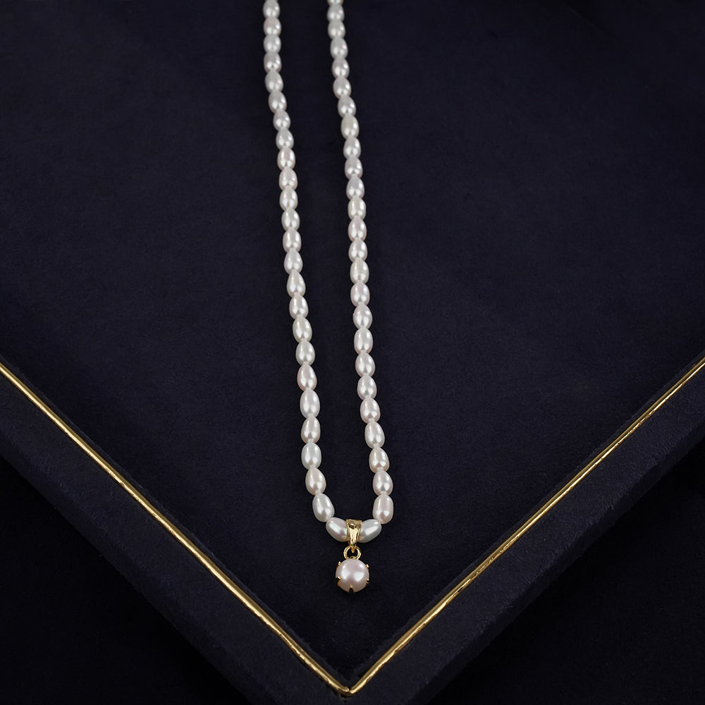 Classic Freshwater Pearl Necklace Set with Pearl Pendant, Matching Earrings & Pearl Bracelet | Timeless Elegant Jewellery Combo Offer