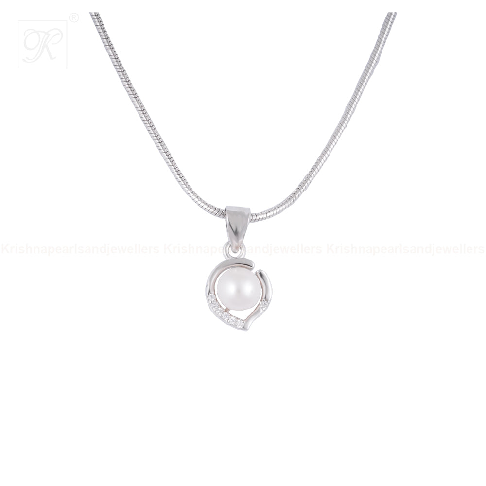 Lunar Grace ROUND Pearl Pendant & Earrings | Krishna Pearls and Jewellers