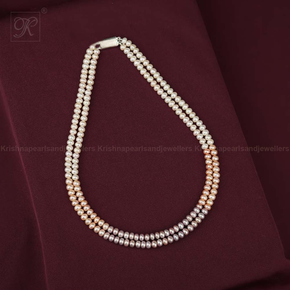 Blushing Harmony Double-Strand Pearl String | Krishna Pearls and Jewellers
