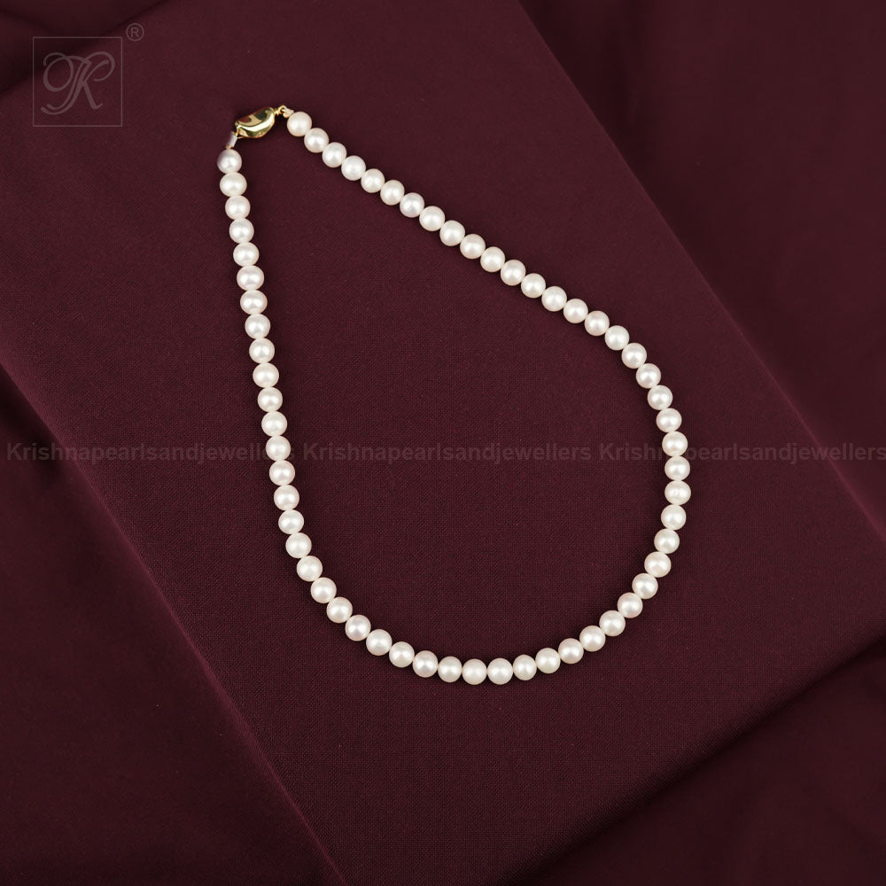 Elegant Cream White Round Pearl String – | Krishna Pearls and Jewellers