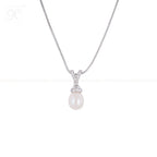 Golden Elegance Teardrop Pearl Set – CZ | Krishna Pearls and Jewellers