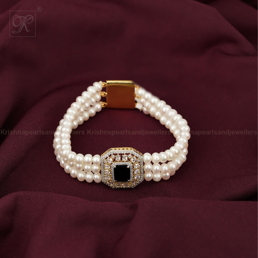 Midnight Majesty: Triple-Strand Pearl | Krishna Pearls and Jewellers