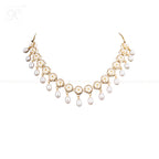 Delicate Crystal Bloom & Pearl Drop Jewelry | Krishna Pearls and Jewellers