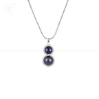 Midnight Cascade Blue Pearl Set – Dual Drop | Krishna Pearls and Jewellers