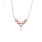 Crimson Halo Pearl Jewelry Set Freshwater | Krishna Pearls and Jewellers