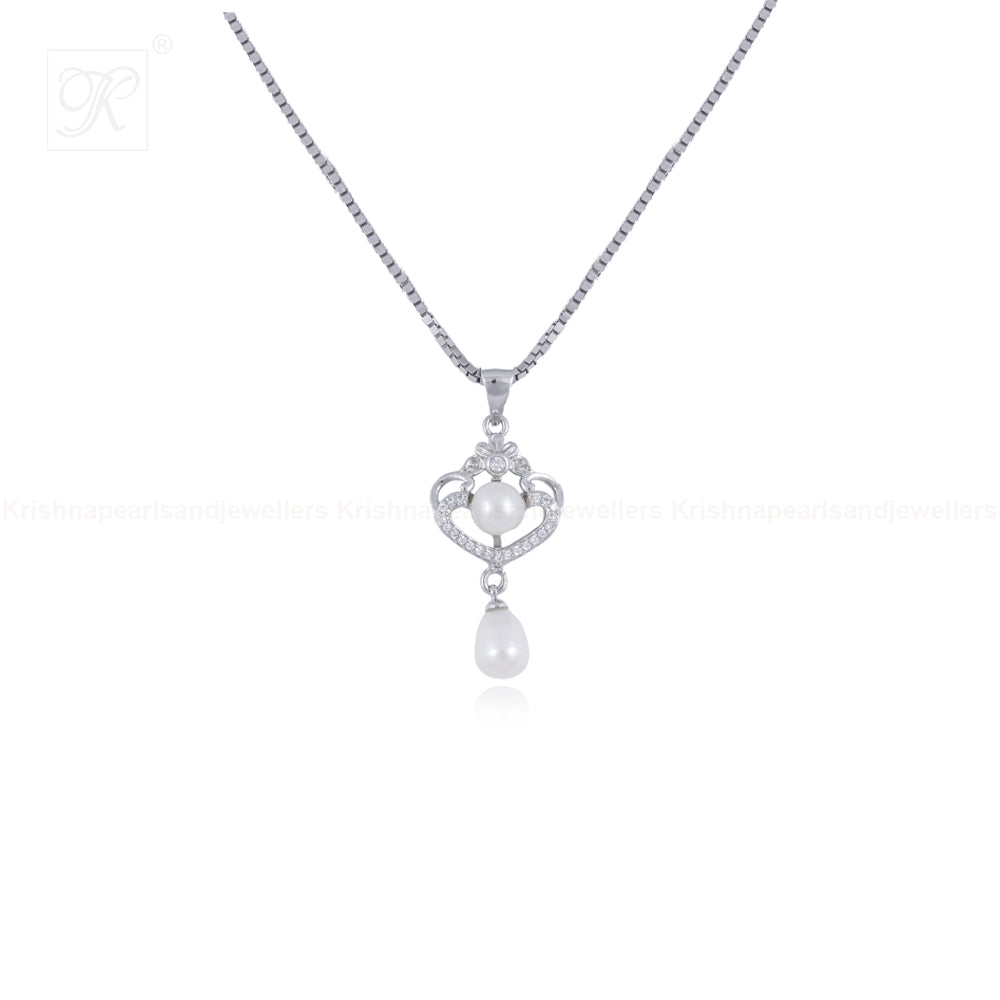 Regal Elegance White Pearl Jewelry Set | Krishna Pearls and Jewellers
