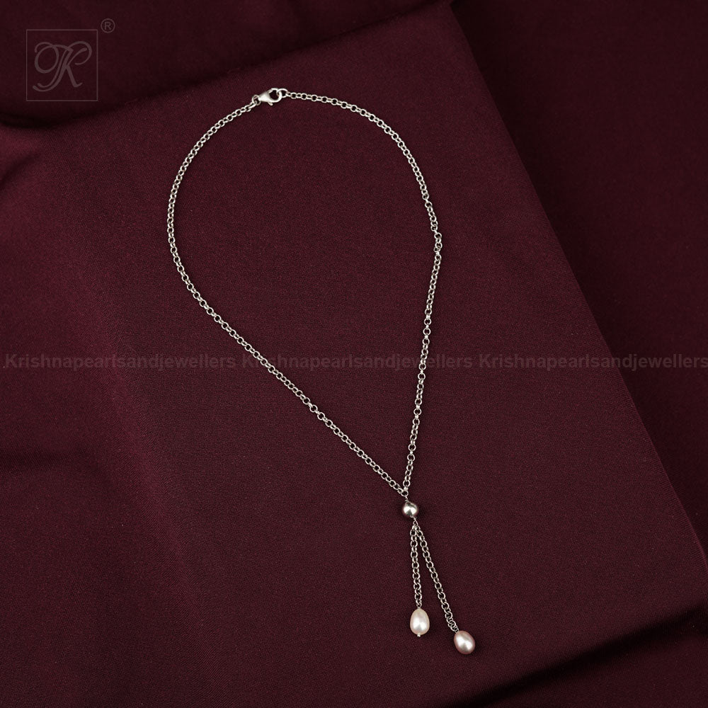 Dual Drop Grace: Adjustable Fancy string | Krishna Pearls and Jewellers