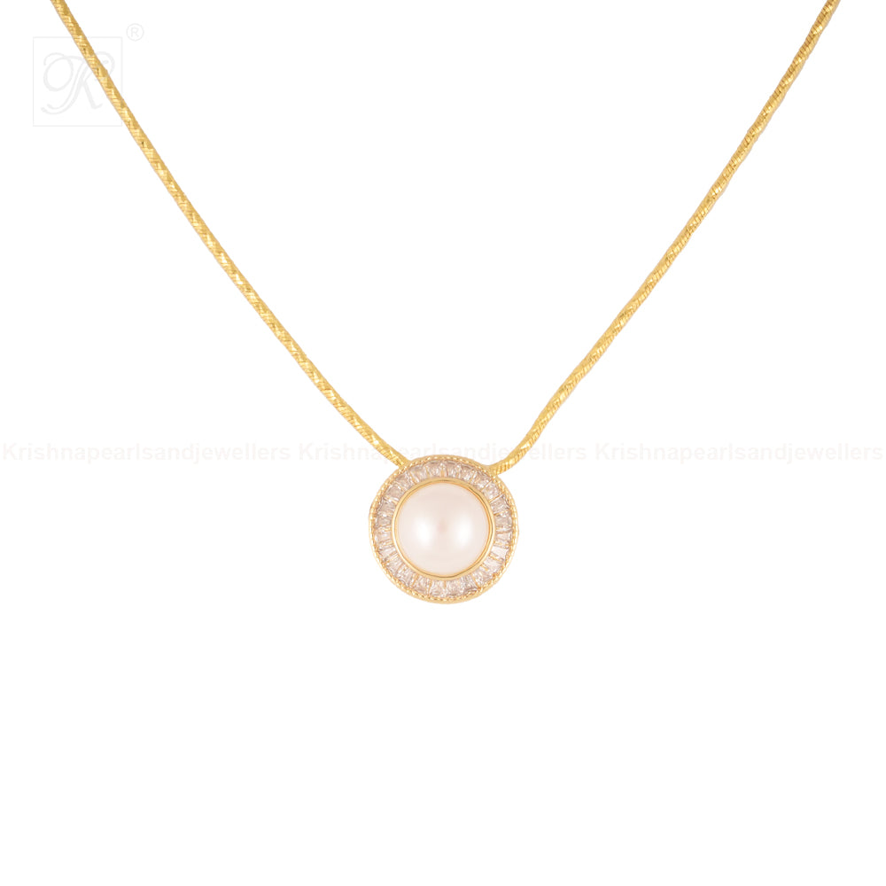 Golden Circle Elegance Pearl Pendant & | Krishna Pearls and Jewellers