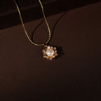 Golden Bloom Pearl Jewelry Set Freshwater | Krishna Pearls and Jewellers