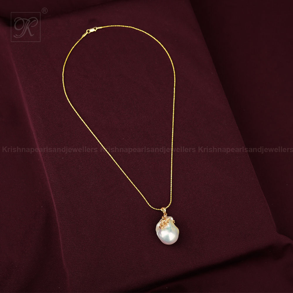 Blossom Charm: Baroque Pearl Pendant Fancy | Krishna Pearls and Jewellers
