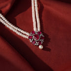 Double Strand Freshwater Pearl Necklace & Earrings Set