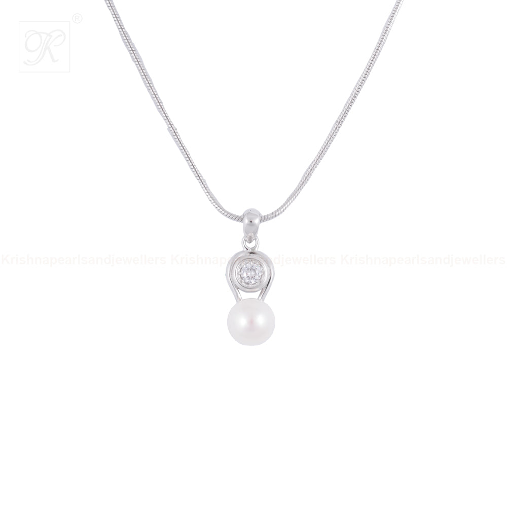 Modern Glow ROUND Pearl Set – CZ Accents in | Krishna Pearls and Jewellers