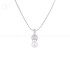 Modern Glow ROUND Pearl Set – CZ Accents in | Krishna Pearls and Jewellers