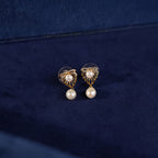 Gold-Plated Floral Pendant Pearl Jewelry Set for Women