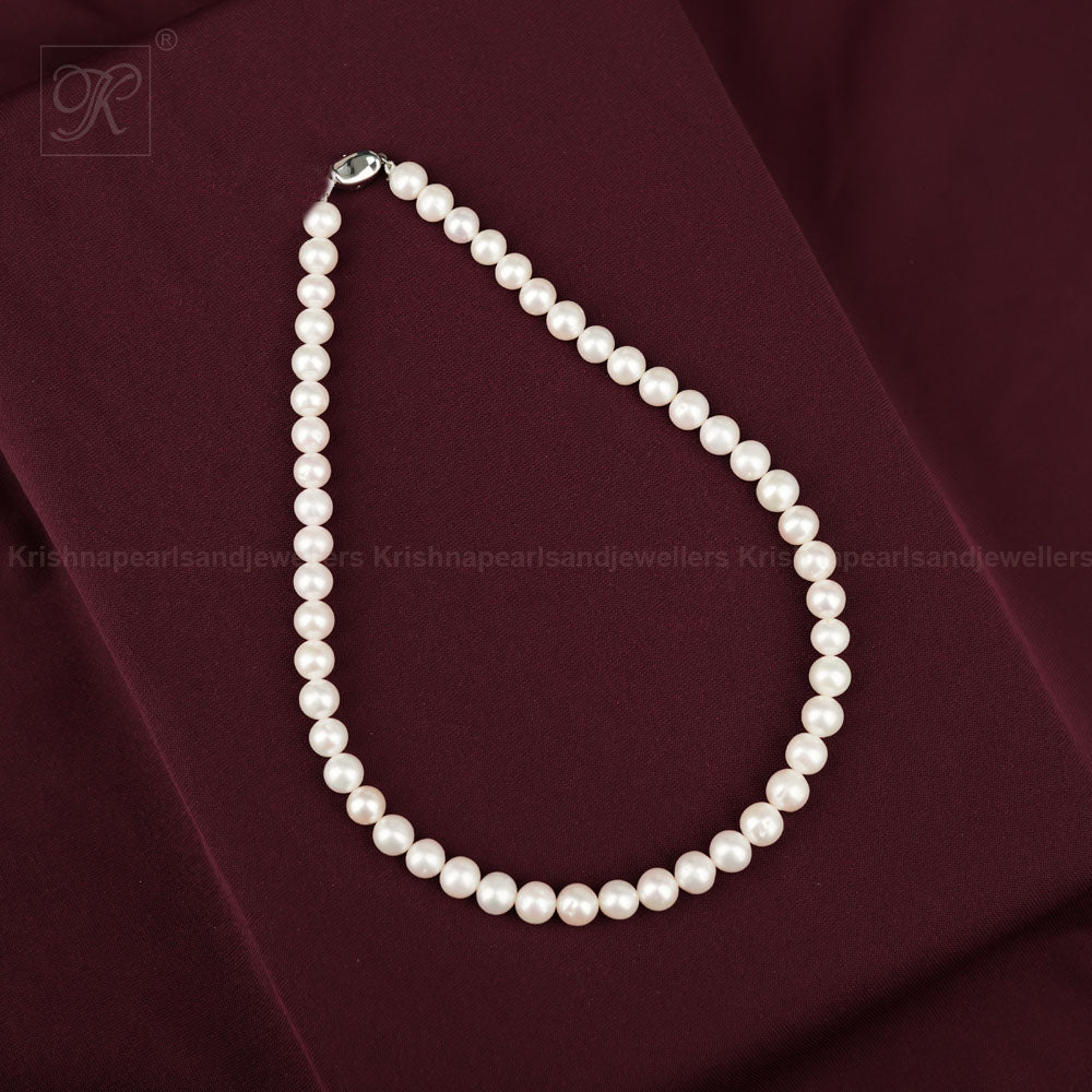 Classic White Round Pearl String – Timeless | Krishna Pearls and Jewellers