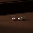 Elegant Round Pearl Button Earrings