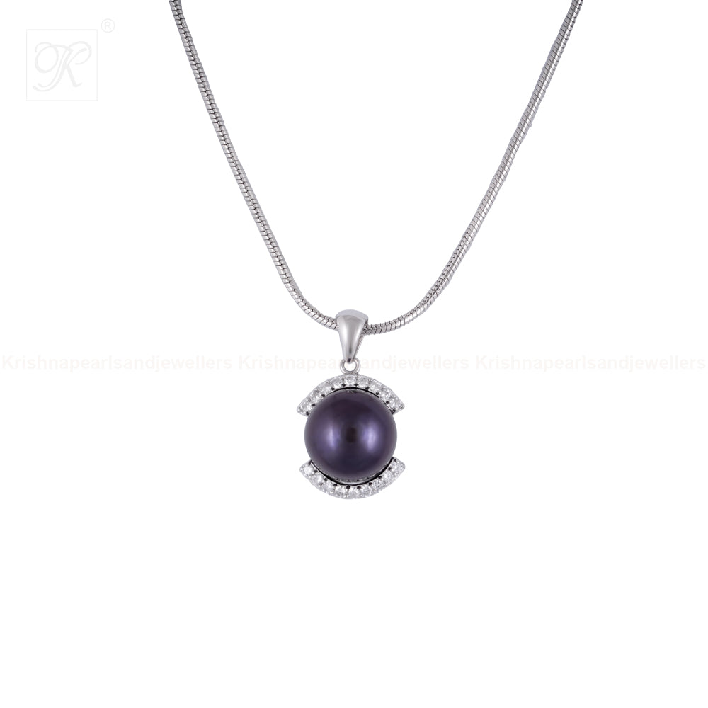 Midnight Halo Pearl Set – Black ROUND | Krishna Pearls and Jewellers