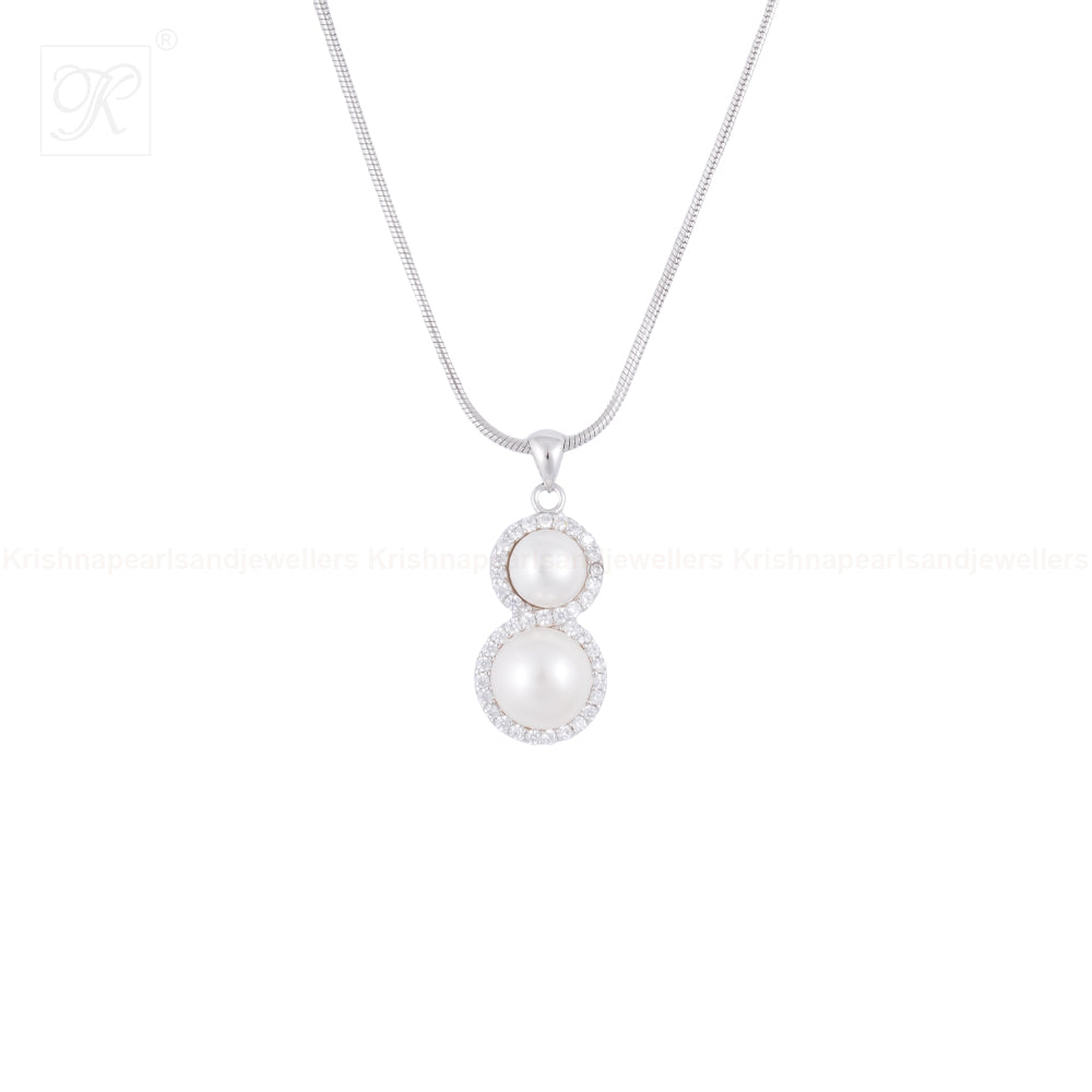 Mocha Glow Pearl Set –BROWN Pearls with CZ | Krishna Pearls and Jewellers