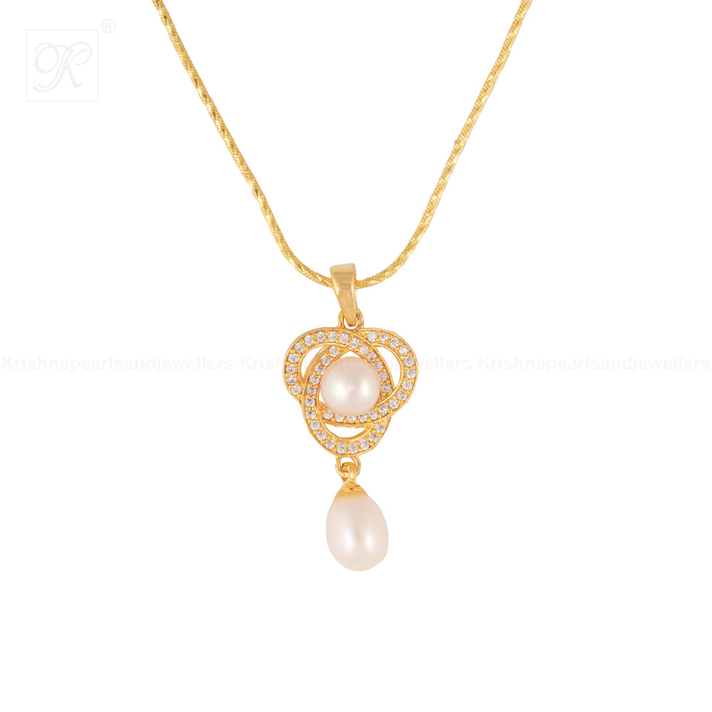 Regal Radiance White Pearl Pendant & | Krishna Pearls and Jewellers