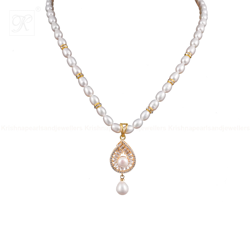 Golden Grace Pearl Jewelry Set Freshwater | Krishna Pearls and Jewellers