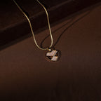 Elegant Heart Pearl Pendant & Earrings Set