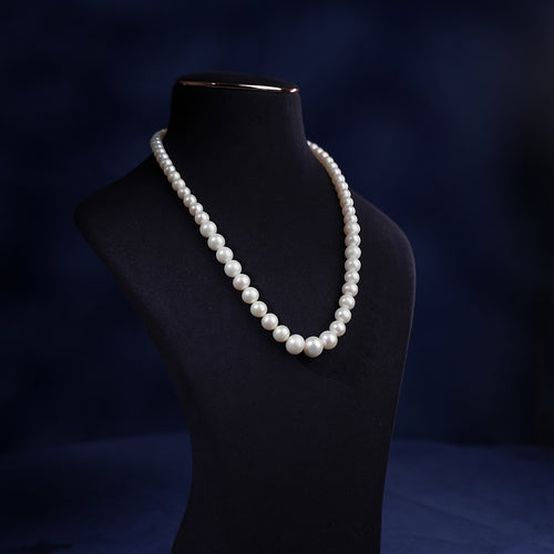 Classic Freshwater Pearl Necklace & Drop Earrings Set