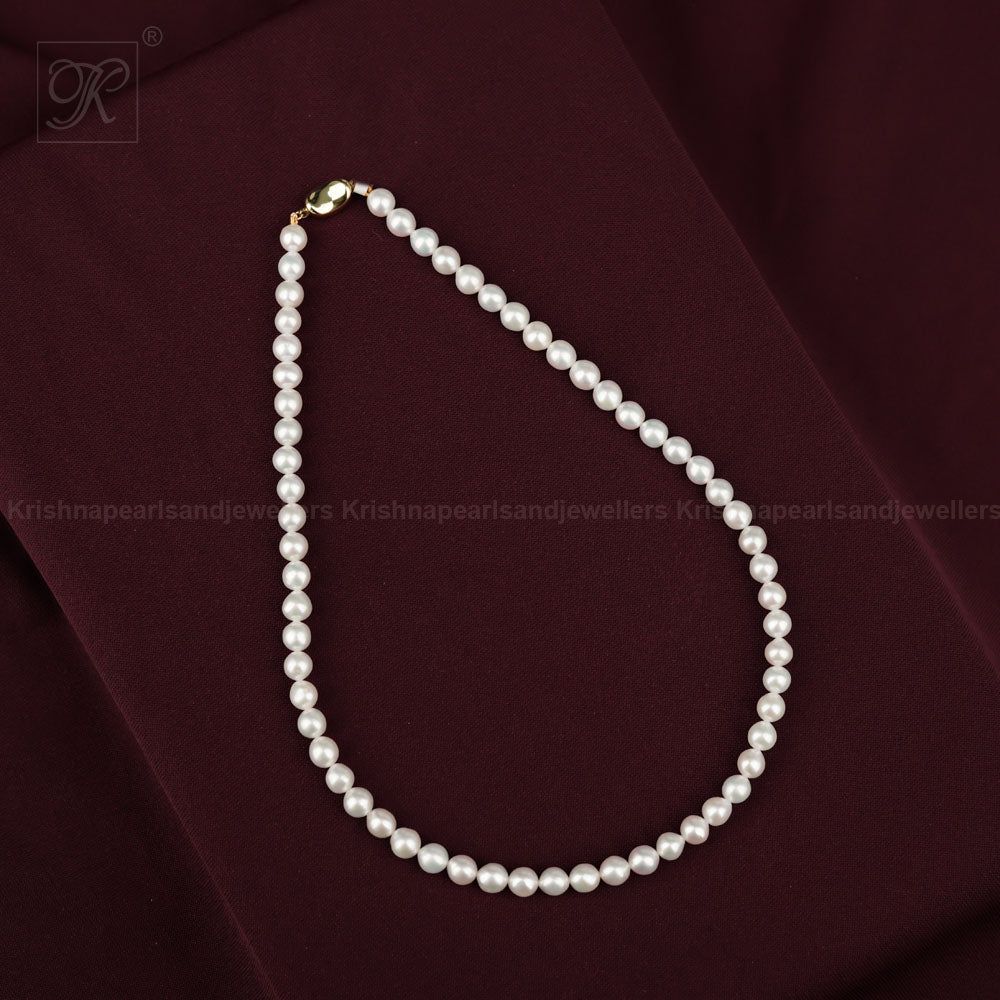 Classic White Round Pearl String – Elegant | Krishna Pearls and Jewellers