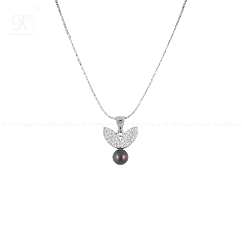 Black Pearl Wings Set Freshwater Pearl | Krishna Pearls and Jewellers