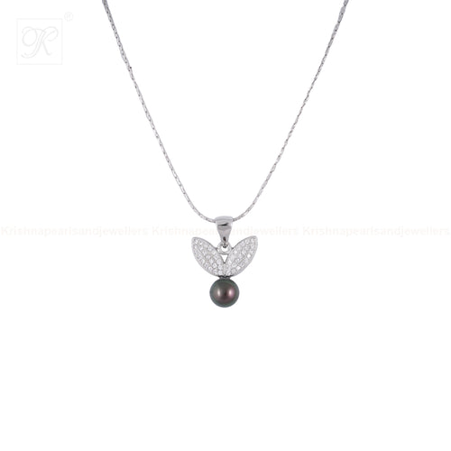 Black Pearl Wings Set Freshwater Pearl | Krishna Pearls and Jewellers