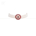 Crimson Royale Pearl Choker Set Freshwater | Krishna Pearls and Jewellers