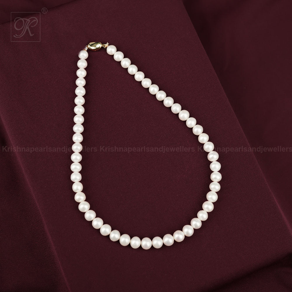 Lustrous White Round Pearl String – Premium | Krishna Pearls and Jewellers