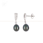 Silver Glow Pearl Drop Earrings Freshwater | Krishna Pearls and Jewellers