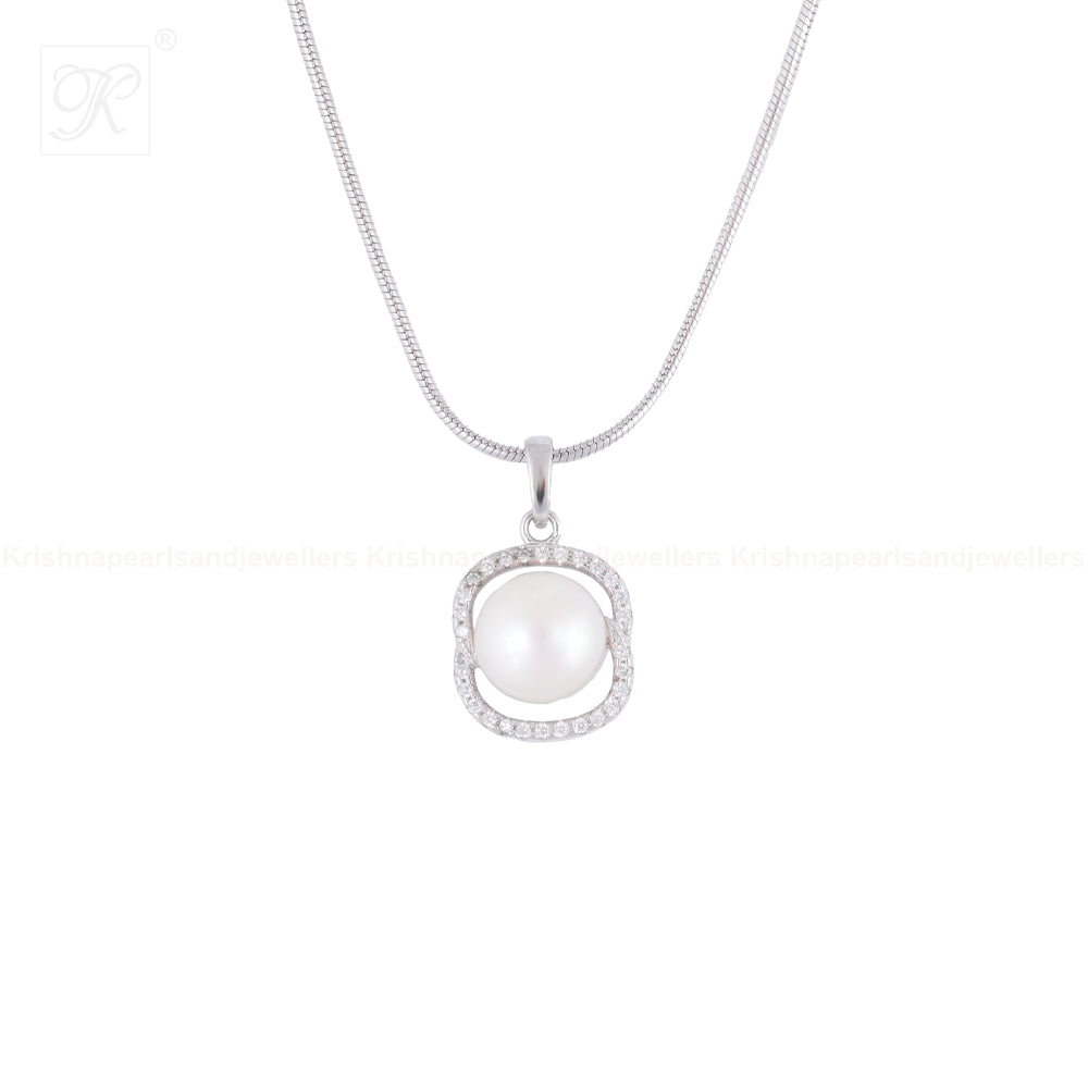 Twisted Halo Pearl Set – ROUND Cream Pearl | Krishna Pearls and Jewellers