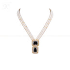 Regal Midnight Pearl and Stone Necklace Set | Krishna Pearls and Jewellers