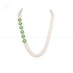 Floral Cascade Double-Layer Pearl Necklace | Krishna Pearls and Jewellers