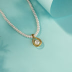Premium Pearl Pendant Necklace with Crystal Accent Bracelet & Matching Pearl Stud Earrings | Exclusive brand Pearl Jewellery Combo set