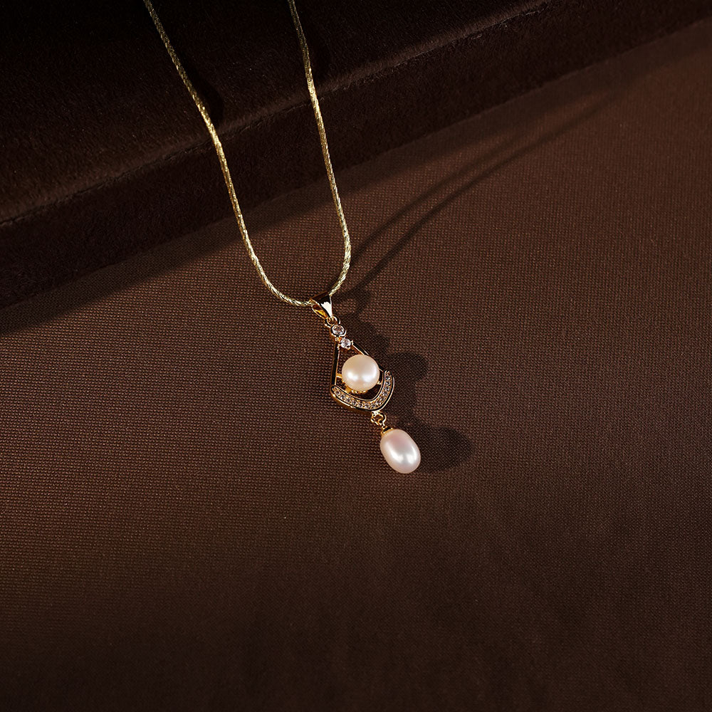 Celestial Pearl Drop Pendant & Earrings Set
