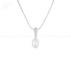 Ivory Drop Pearl Set – CZ Teardrop Elegance | Krishna Pearls and Jewellers