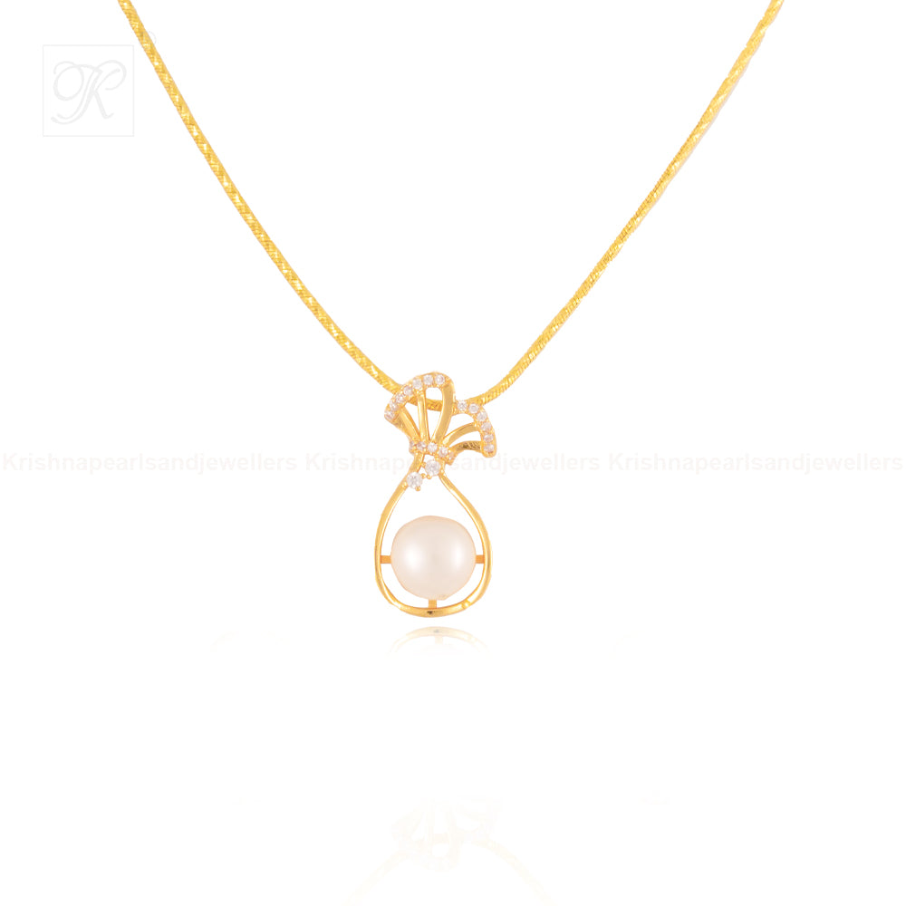 Elegant Teardrop White Pearl Pendant & | Krishna Pearls and Jewellers