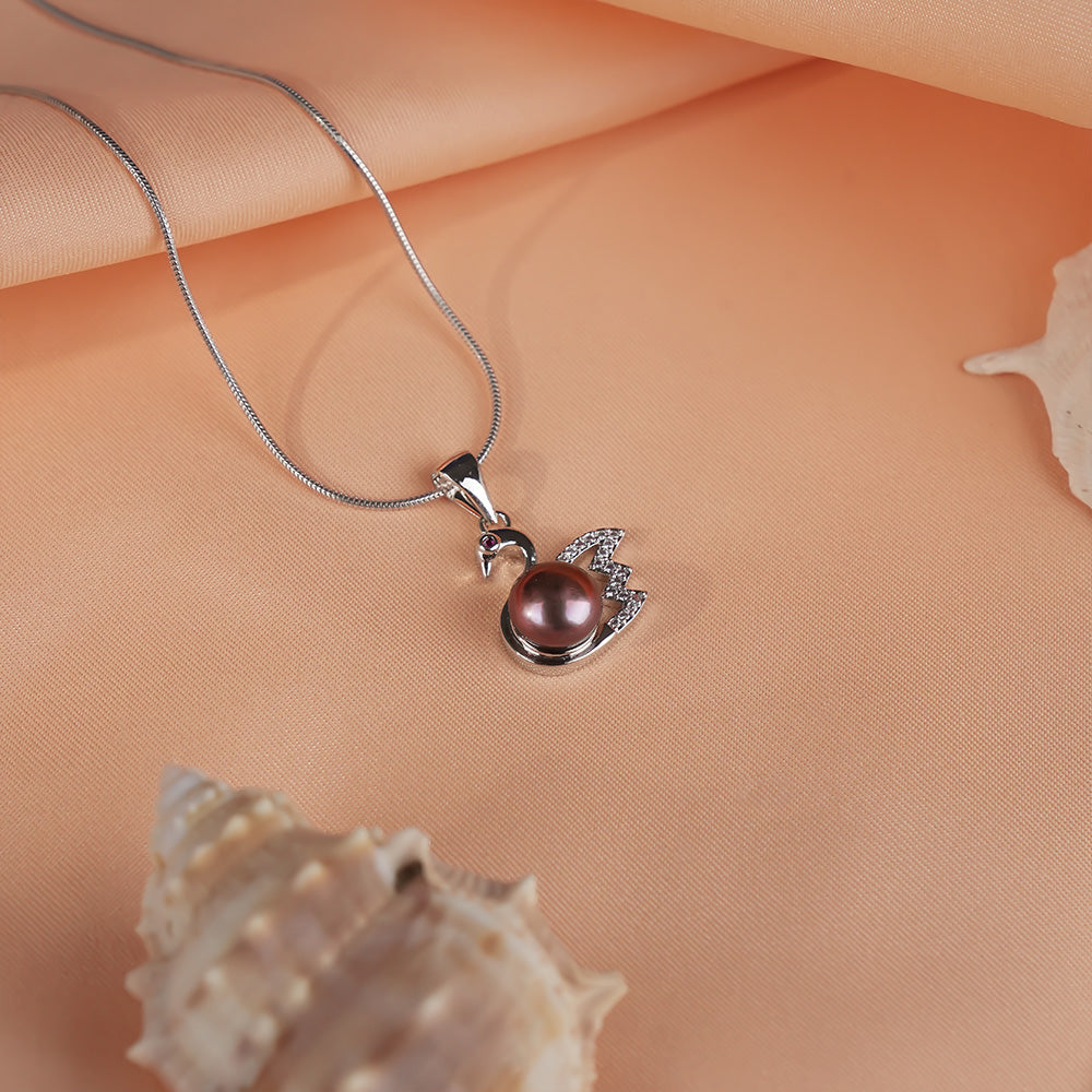 Bronze Grace Swan Pearl Set Freshwater | Krishna Pearls and Jewellers
