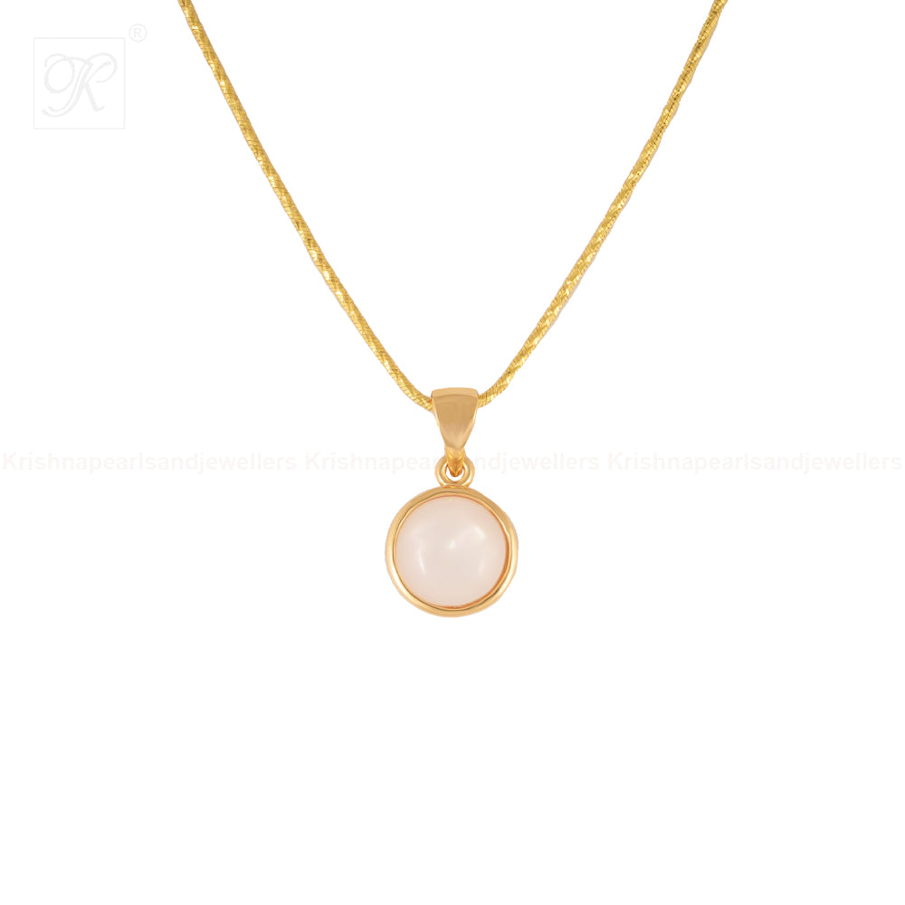 Golden Halo Moonstone Set Freshwater Pearl | Krishna Pearls and Jewellers