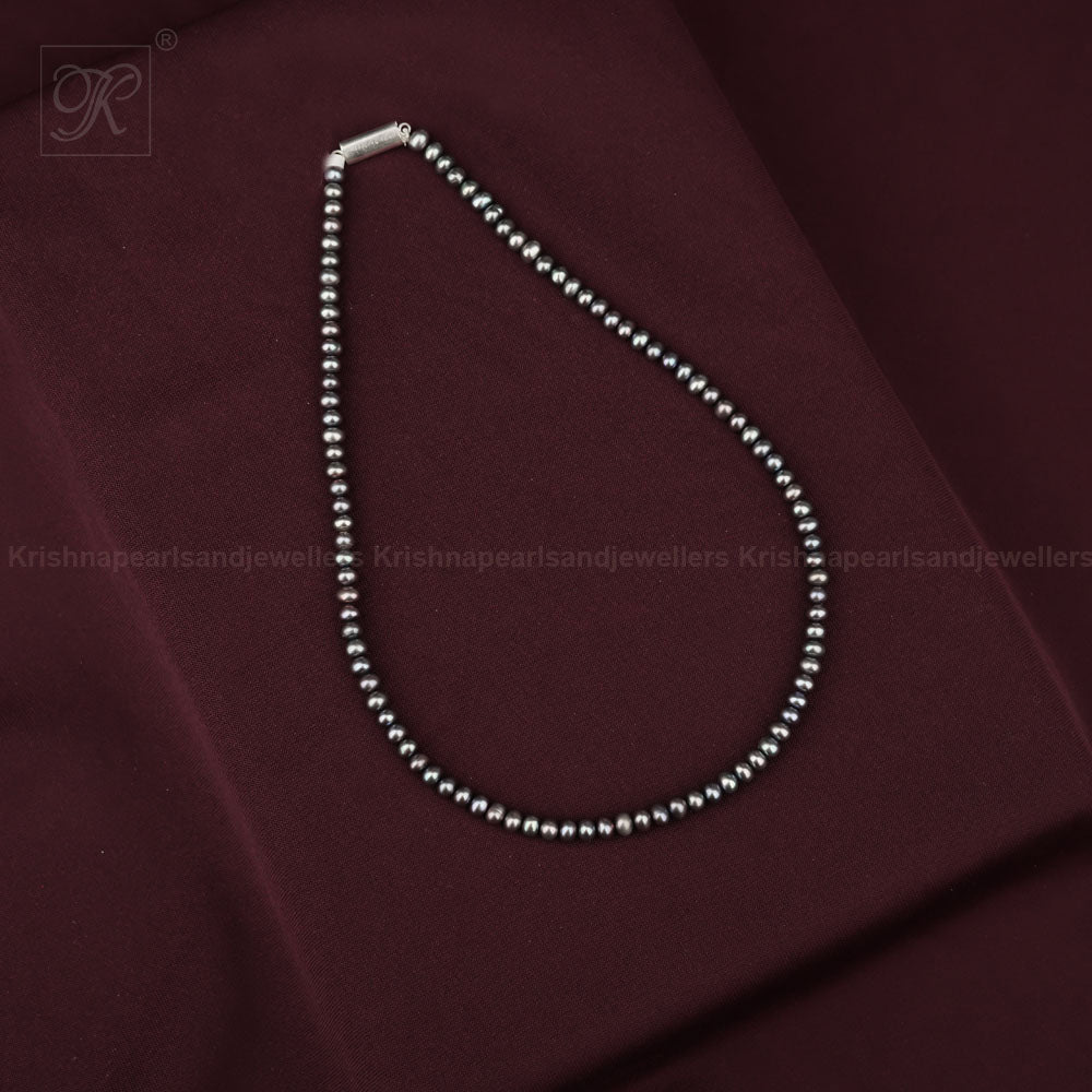 Mystic Glow Single-Strand Dark Pearl string | Krishna Pearls and Jewellers