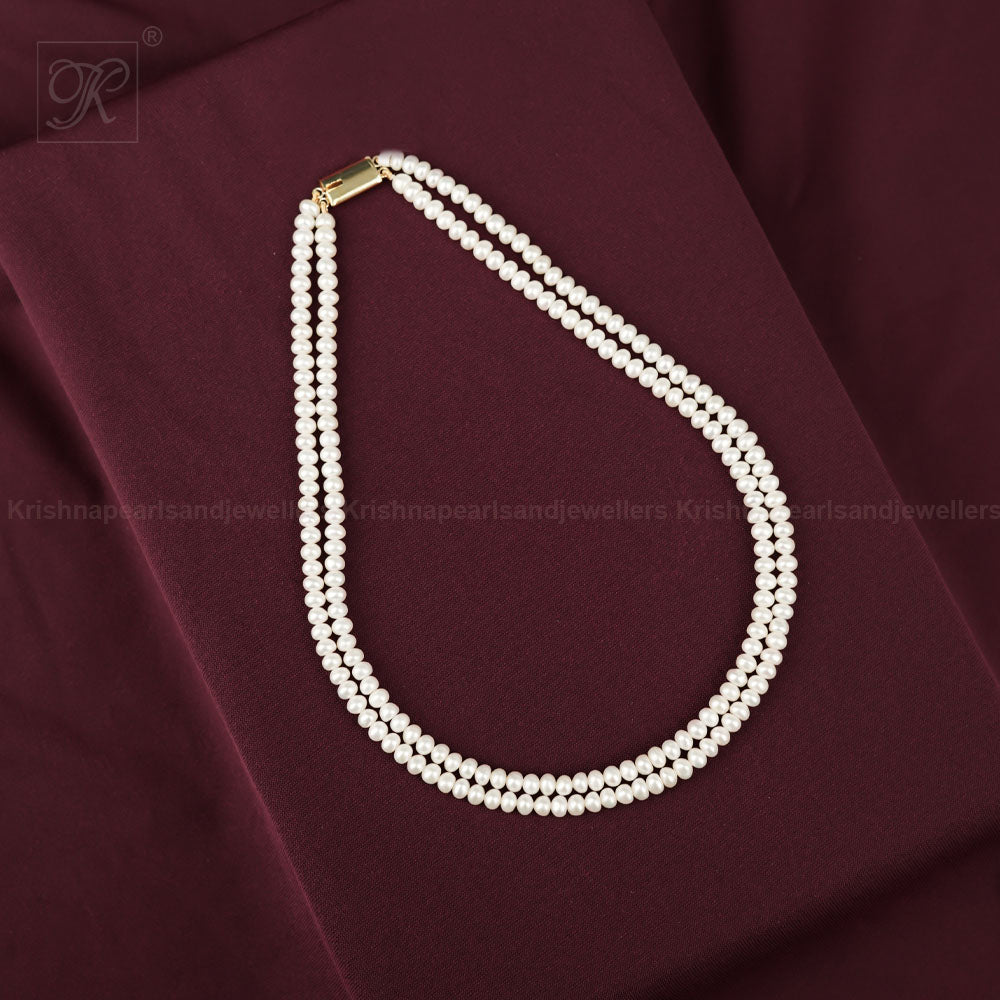 Double-Strand White Pearl String – Classic | Krishna Pearls and Jewellers
