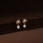 Floral Pearl Drop Pendant & Earrings Set