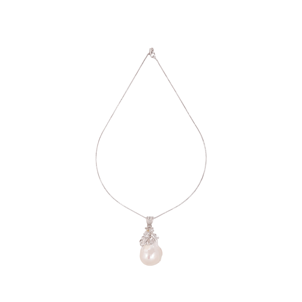 Nature's Glint: Baroque Pearl Pendant with | Krishna Pearls and Jewellers