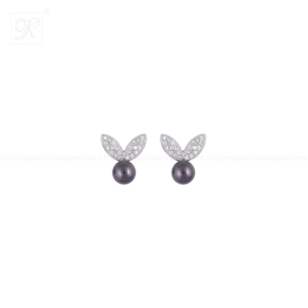 Black Pearl Wings Set Freshwater Pearl | Krishna Pearls and Jewellers