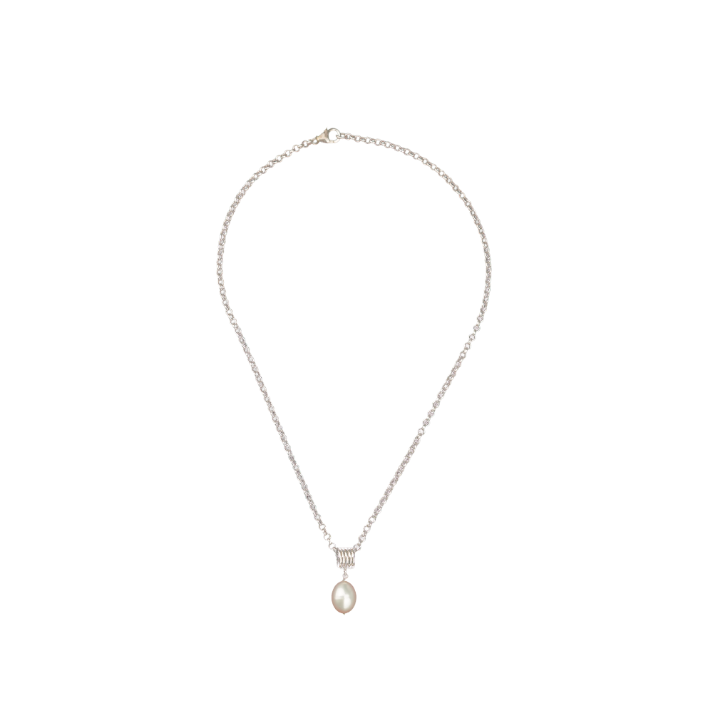 Lustrous Drop: White Pearl Pendant Fancy | Krishna Pearls and Jewellers