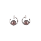 Silver Colour pearl earrings with CZ | Krishna Pearls and Jewellers